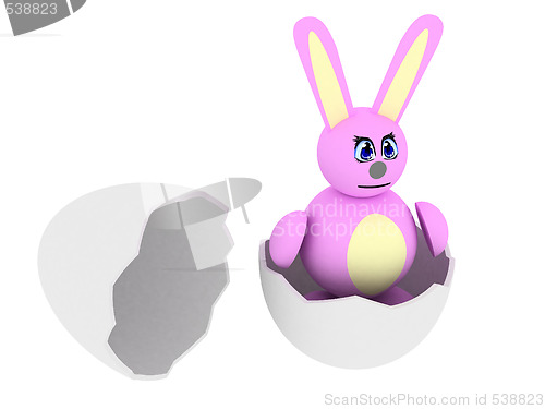 Image of Pink bunny in egg