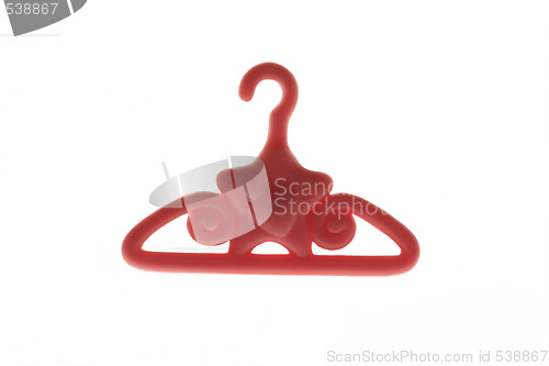 Image of Pink Hanger With Hearts On White Background