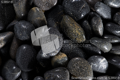Image of Texture, wet black stones