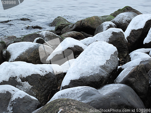 Image of Close-up of icecovered stones