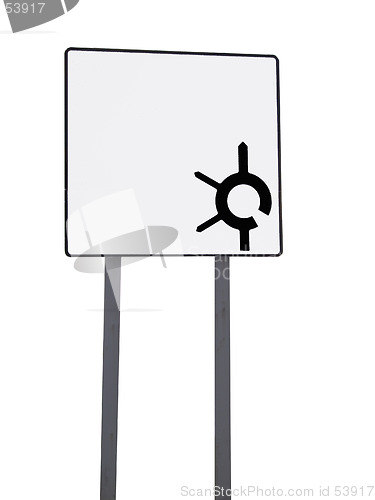 Image of Isolated Roundabout Sign (Add Your Own Text)