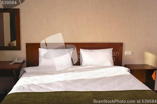 Image of Part of interior of hotel bedroom