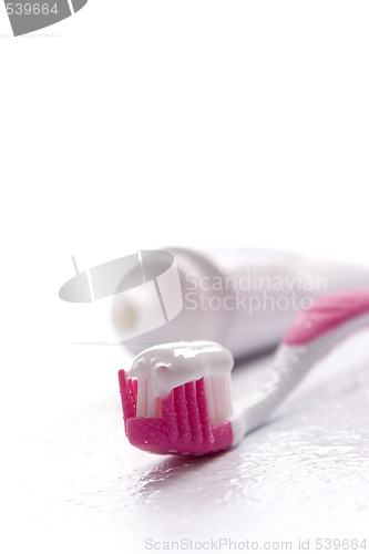 Image of toothpaste and toothbrush