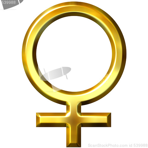 Image of 3D Golden Female Symbol 