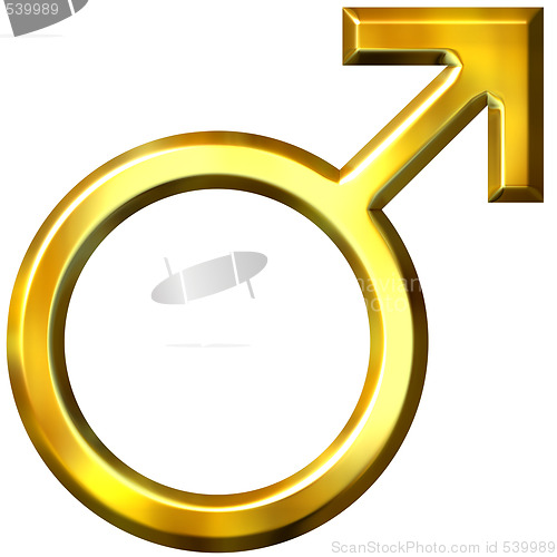 Image of 3D Golden Male Symbol