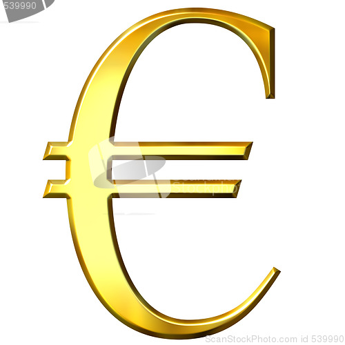 Image of 3D Golden Euro Symbol