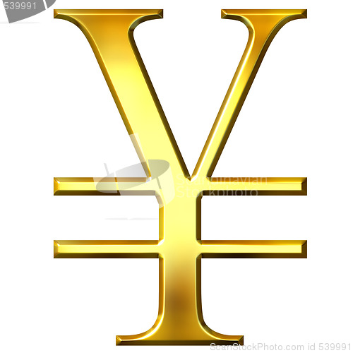 Image of 3D Golden Yen Symbol 