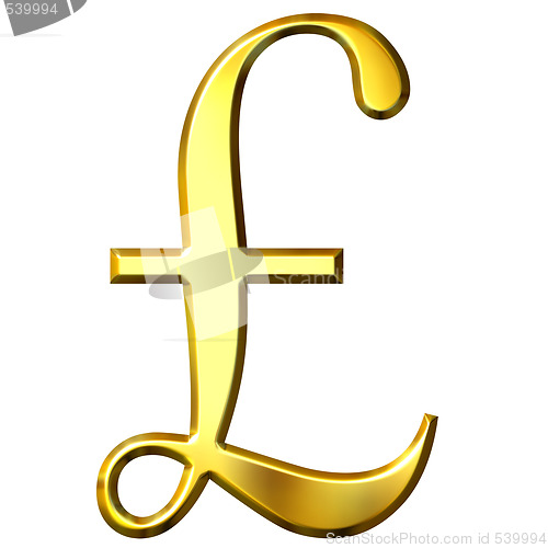 Image of 3D Golden Pound Symbol 