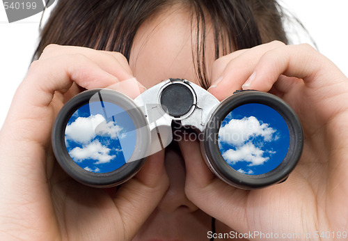 Image of Girl Watching Clouds