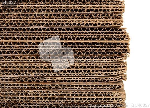 Image of Close-up of stacked corrugated cardboard