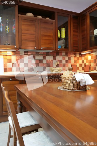 Image of kitchen furniture from mahogany