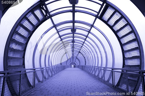 Image of futuristic glass corridor