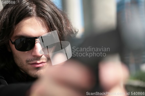 Image of man in image of the gangster