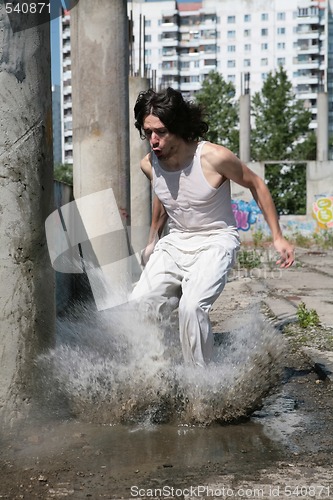 Image of jumping in water