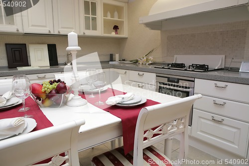 Image of modern kitchen in classical style