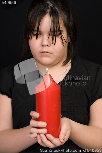 Image of Girl Holding Candle