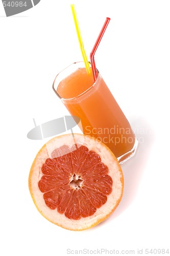 Image of half of grapefruit and juice