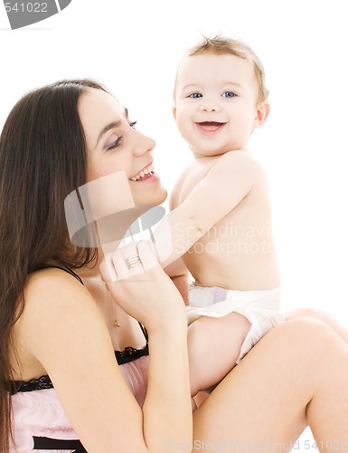Image of baby boy in mother hands