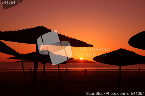 Image of Sunset on the beach in Essaouria