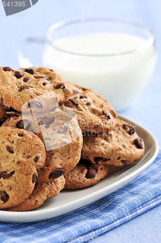 Image of Milk and chocolate chip cookies