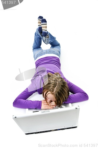 Image of Girl with computer