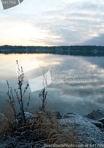 Image of Calm lake in twilight