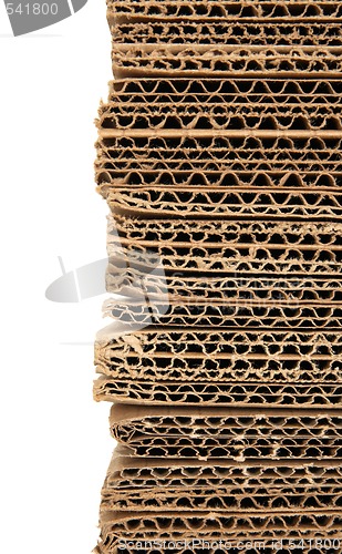 Image of Stacked corrugated cardboard closeup