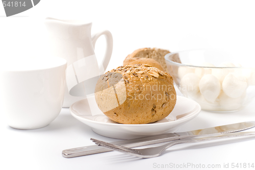 Image of bread, milk and mozzarella