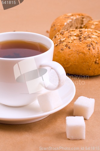 Image of tea, sugar and bread