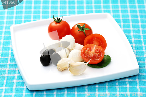 Image of mozzarella and cherry tomatoes