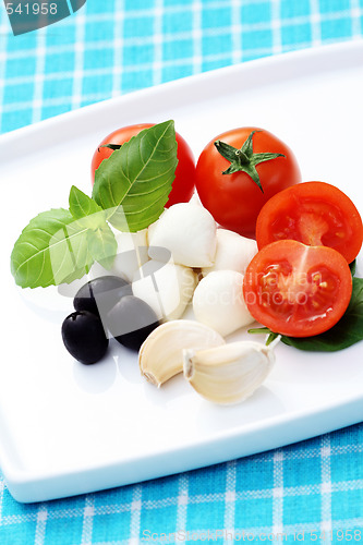 Image of mozzarella and cherry tomatoes