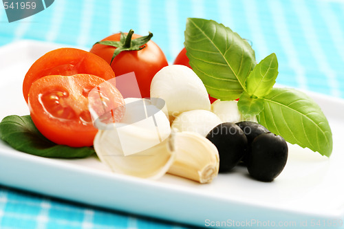 Image of mozzarella and cherry tomatoes