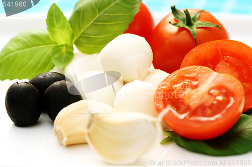 Image of mozzarella and cherry tomatoes