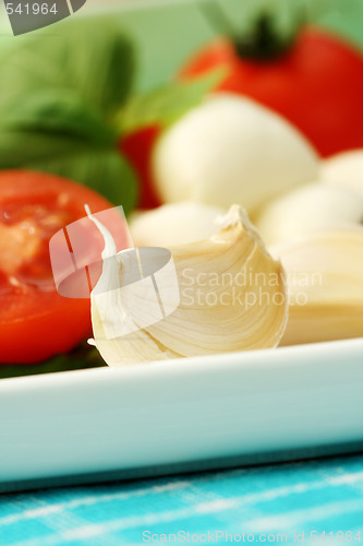 Image of mozzarella and cherry tomatoes