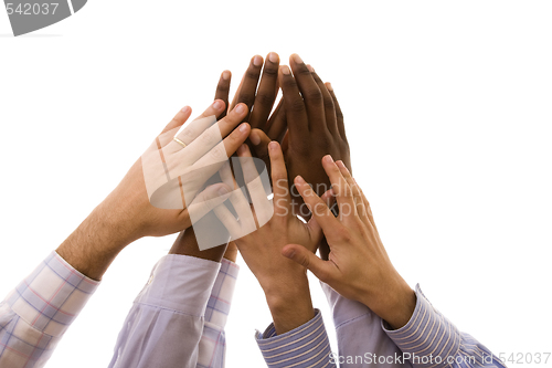 Image of multiracial hands