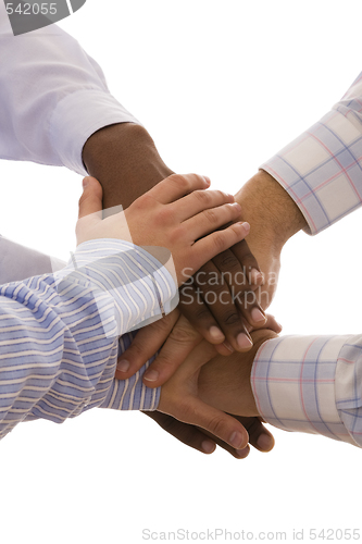 Image of multiracial hands