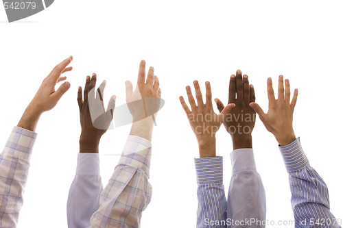 Image of multiracial hands