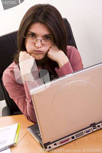 Image of annoyed businesswoman