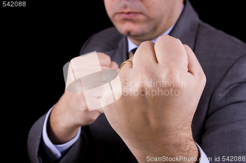 Image of businessman knockout