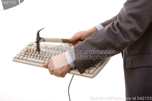 Image of destroying the keyboard