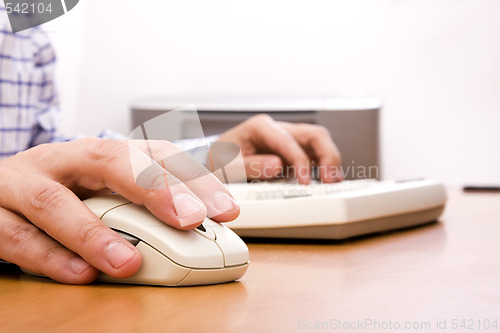 Image of working with the computer