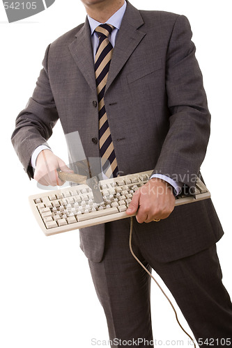 Image of destroying the keyboard