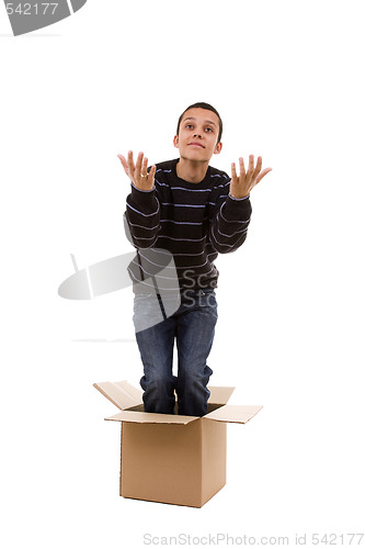 Image of young man inside the box