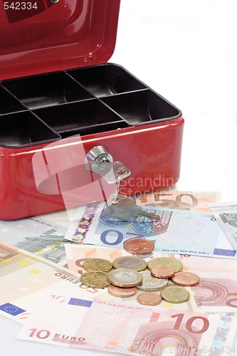 Image of Open Lockbox and Money