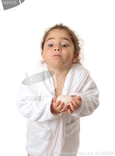 Image of Young girl with soap