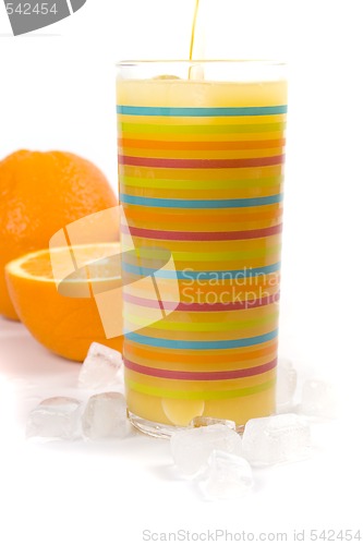 Image of oranges, ice and juice