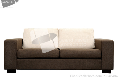 Image of Brown sofa, isolated