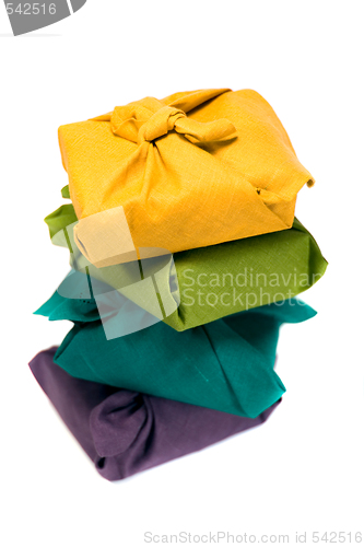Image of stack of colorful gift boxes