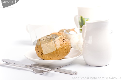 Image of bread, milk and mozzarella