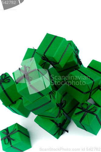 Image of green gift boxes